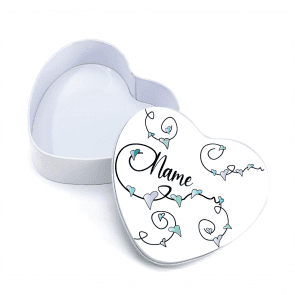 Custom Name Heart Swirls Personalised Gift Tin