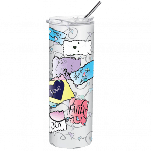Tumbler Water Bottle ‘Stamps’